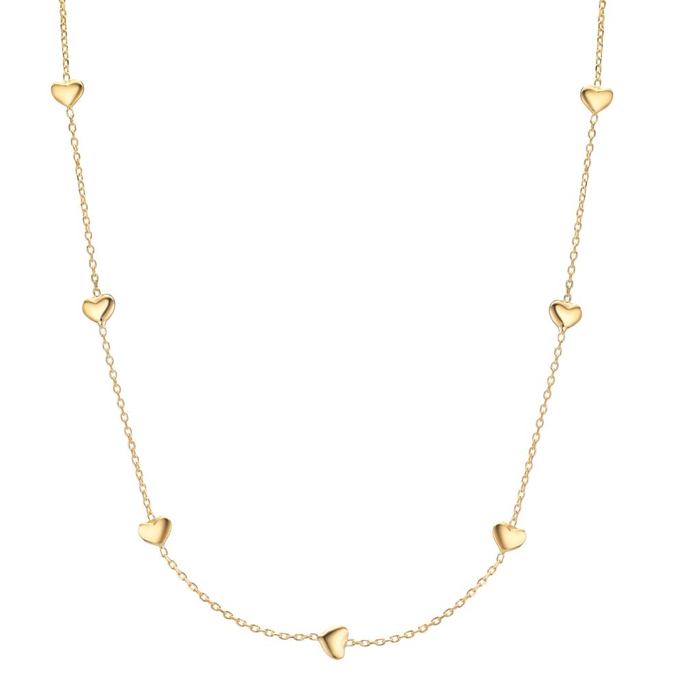 Collier Silber gelb vergoldet Herz 40-44 cm verstellbar