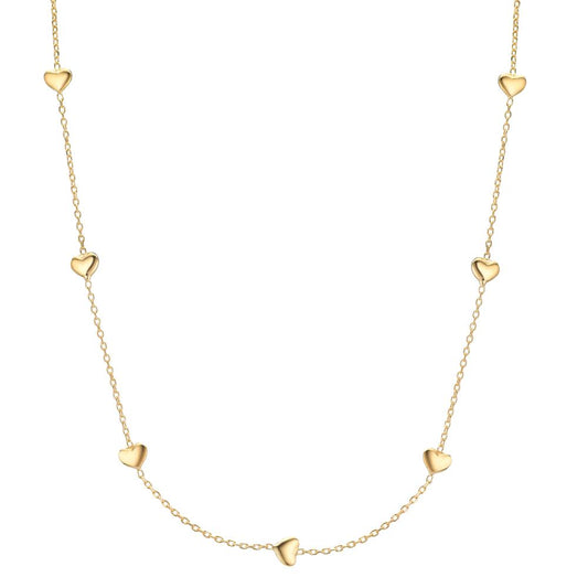 Collier Silber gelb vergoldet Herz 40-44 cm verstellbar