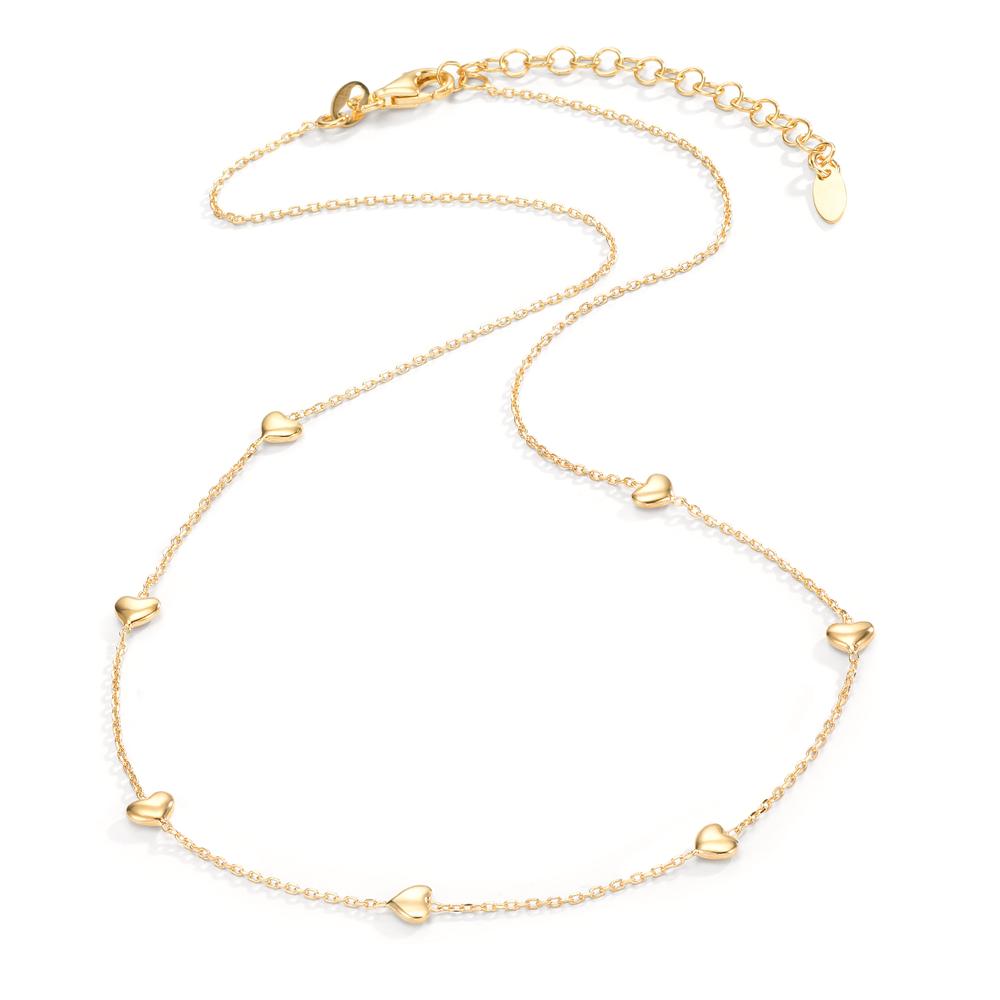 Collier Silber gelb vergoldet Herz 40-44 cm verstellbar