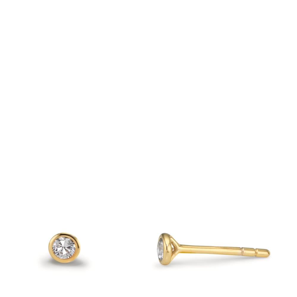 Ohrstecker 375/9 K Gelbgold Zirkonia 2 Steine Ø2.9 mm