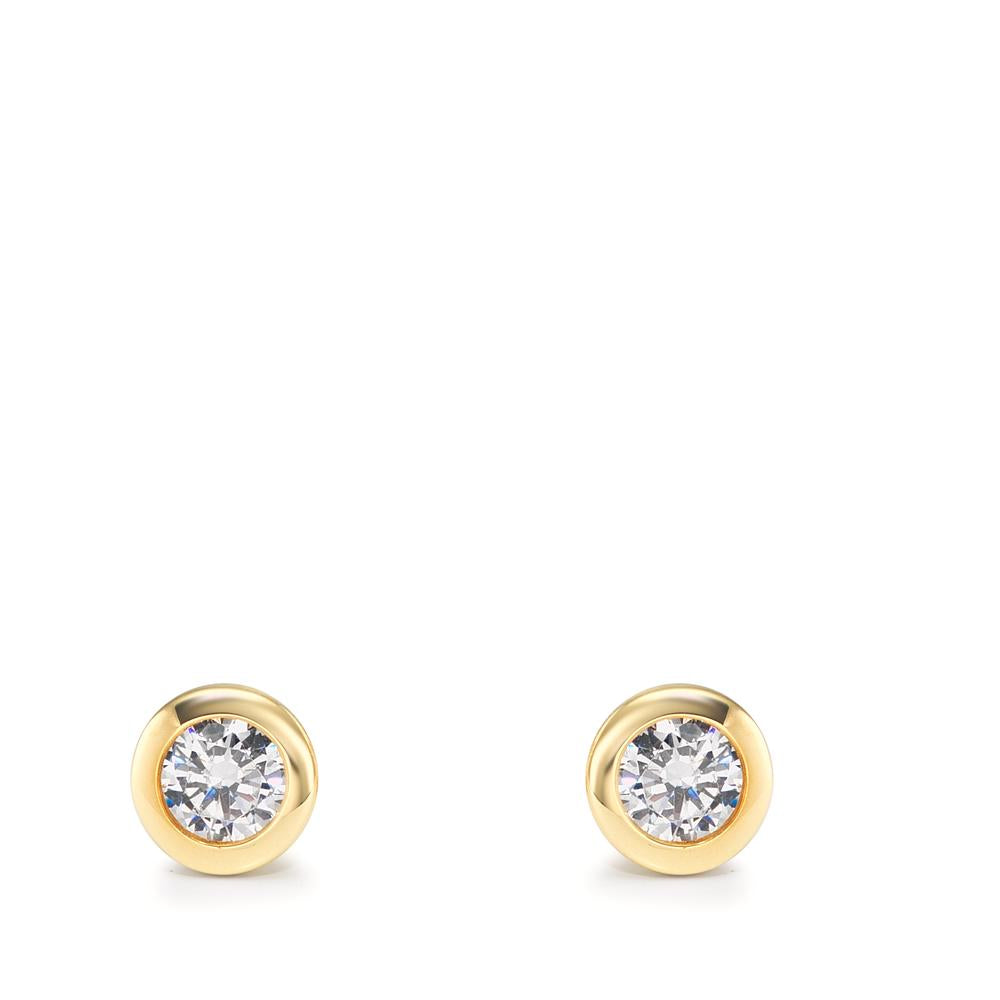 Ohrstecker 375/9 K Gelbgold Zirkonia 2 Steine Ø5 mm