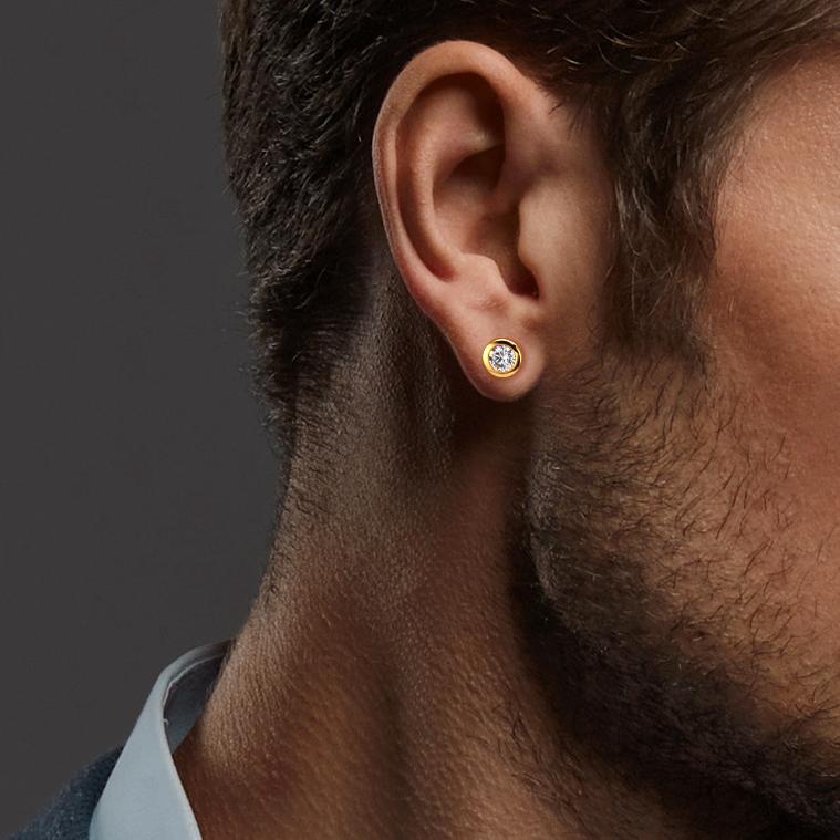 Ohrstecker 375/9 K Gelbgold Zirkonia 2 Steine Ø5 mm