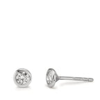 Ohrstecker 375/9 K Weissgold Zirkonia 2 Steine Ø5 mm