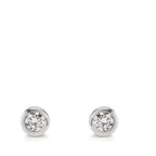 Ohrstecker 375/9 K Weissgold Zirkonia 2 Steine Ø5 mm