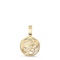 Anhänger 750/18 K Gelbgold Perlmutt Lebensblume Ø10 mm