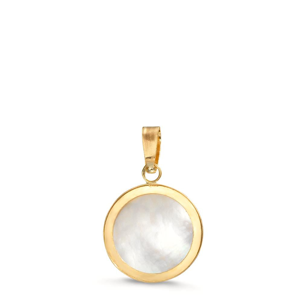 Anhänger 750/18 K Gelbgold Perlmutt Lebensblume Ø10 mm