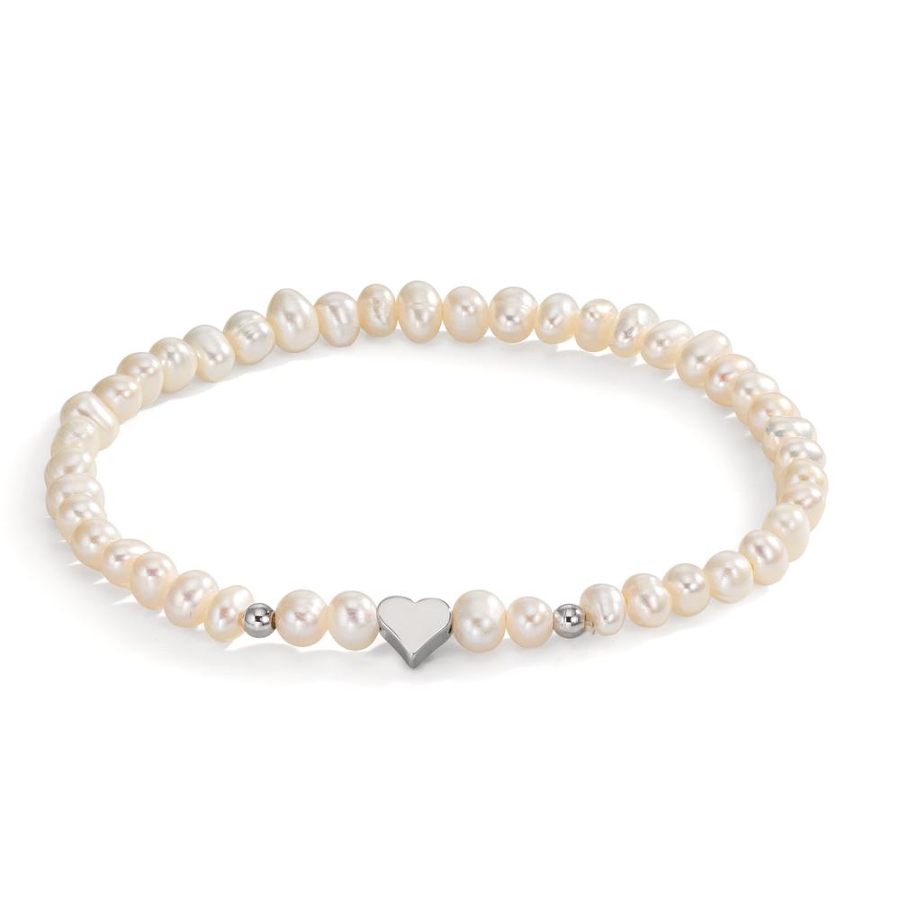 Armband Edelstahl Süsswasserzuchtperlen 5-5.5 mm Herz
