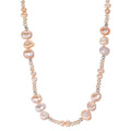 Collier Edelstahl Kristall rosa Süsswasserzuchtperlen rosa 45 cm