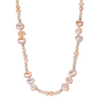 Collier Edelstahl Kristall rosa Süsswasserzuchtperlen rosa 45 cm