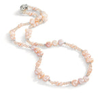 Collier Edelstahl Kristall rosa Süsswasserzuchtperlen rosa 45 cm