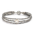 Armband Edelstahl Kristall grau Süsswasserzuchtperlen 7-7.5 mm