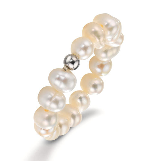 Fingerring Edelstahl Süsswasserzuchtperlen, 4.5 mm