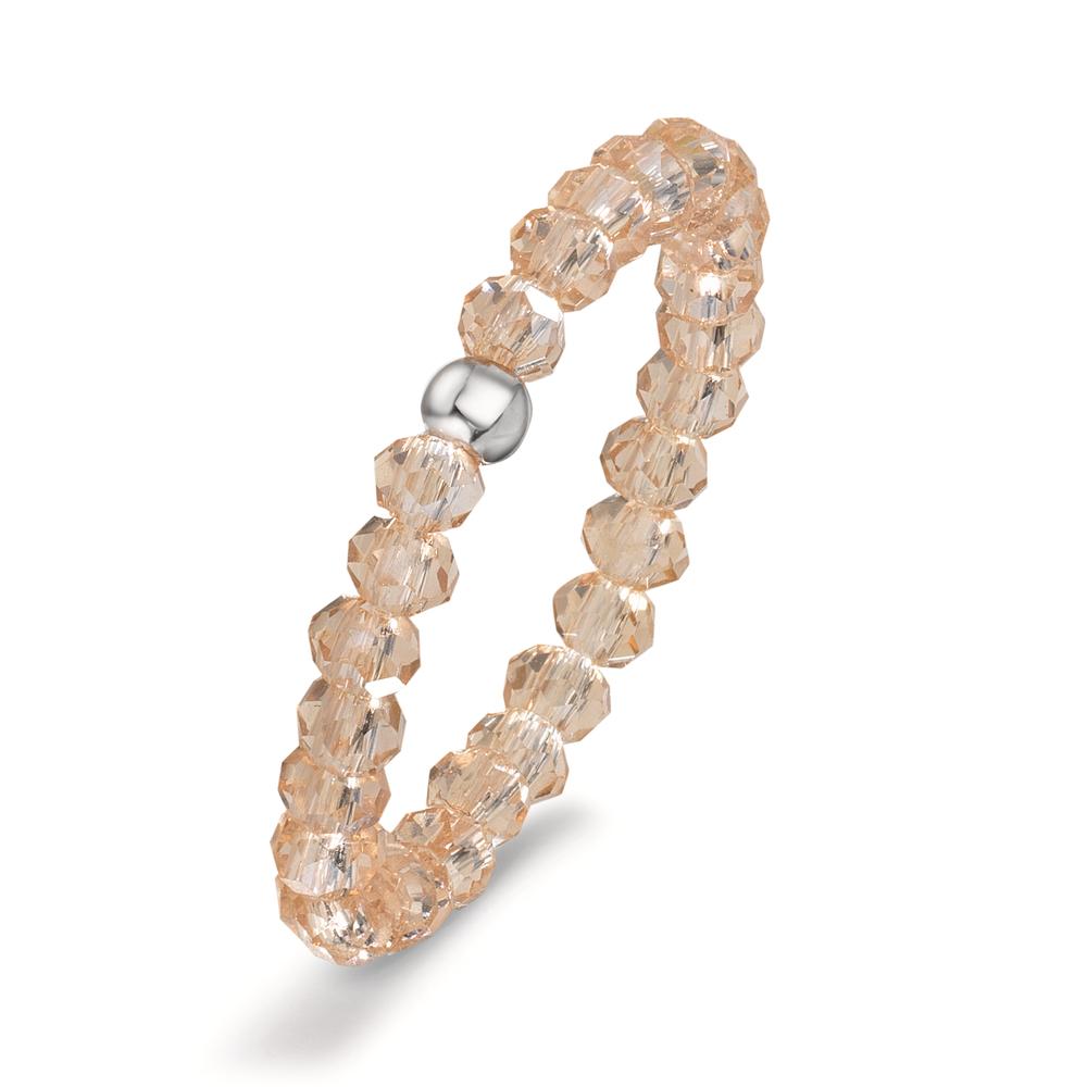 Fingerring Edelstahl Kristall champagner, 3 mm