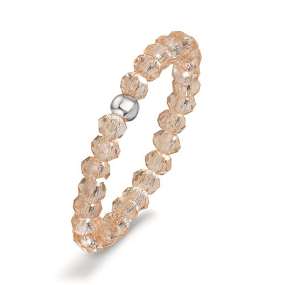 Fingerring Edelstahl Kristall champagner, 3 mm