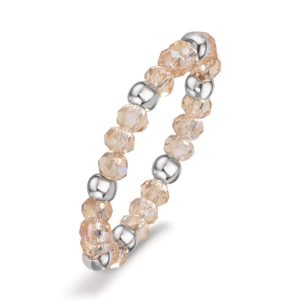 Fingerring Edelstahl Kristall champagner, 3 mm