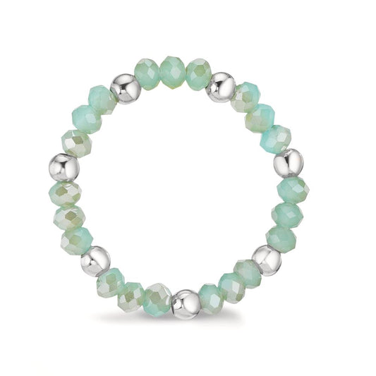 Fingerring Edelstahl Kristall türkis, 3 mm