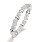 Fingerring Edelstahl Kristall weiss, 3 mm