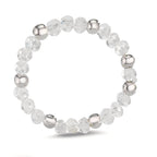 Fingerring Edelstahl Kristall weiss, 3 mm
