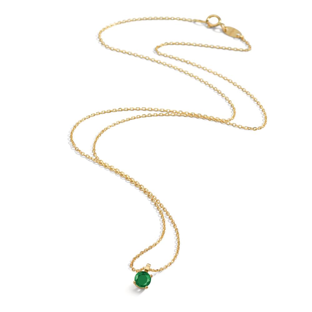 Collier 750/18 K Gelbgold Smaragd 0.22 ct 42 cm