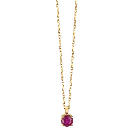 Collier 750/18 K Gelbgold Rubin 0.26 ct 42 cm