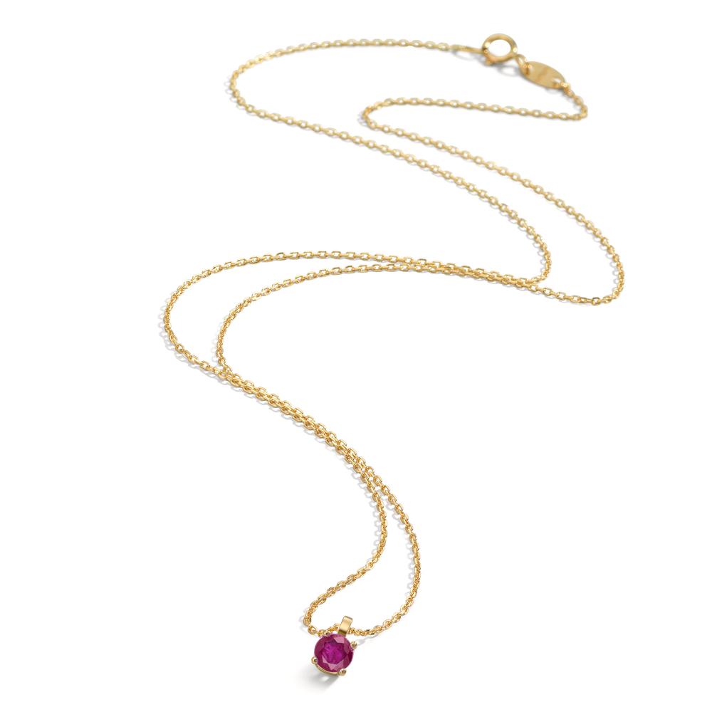 Collier 750/18 K Gelbgold Rubin 0.26 ct 42 cm