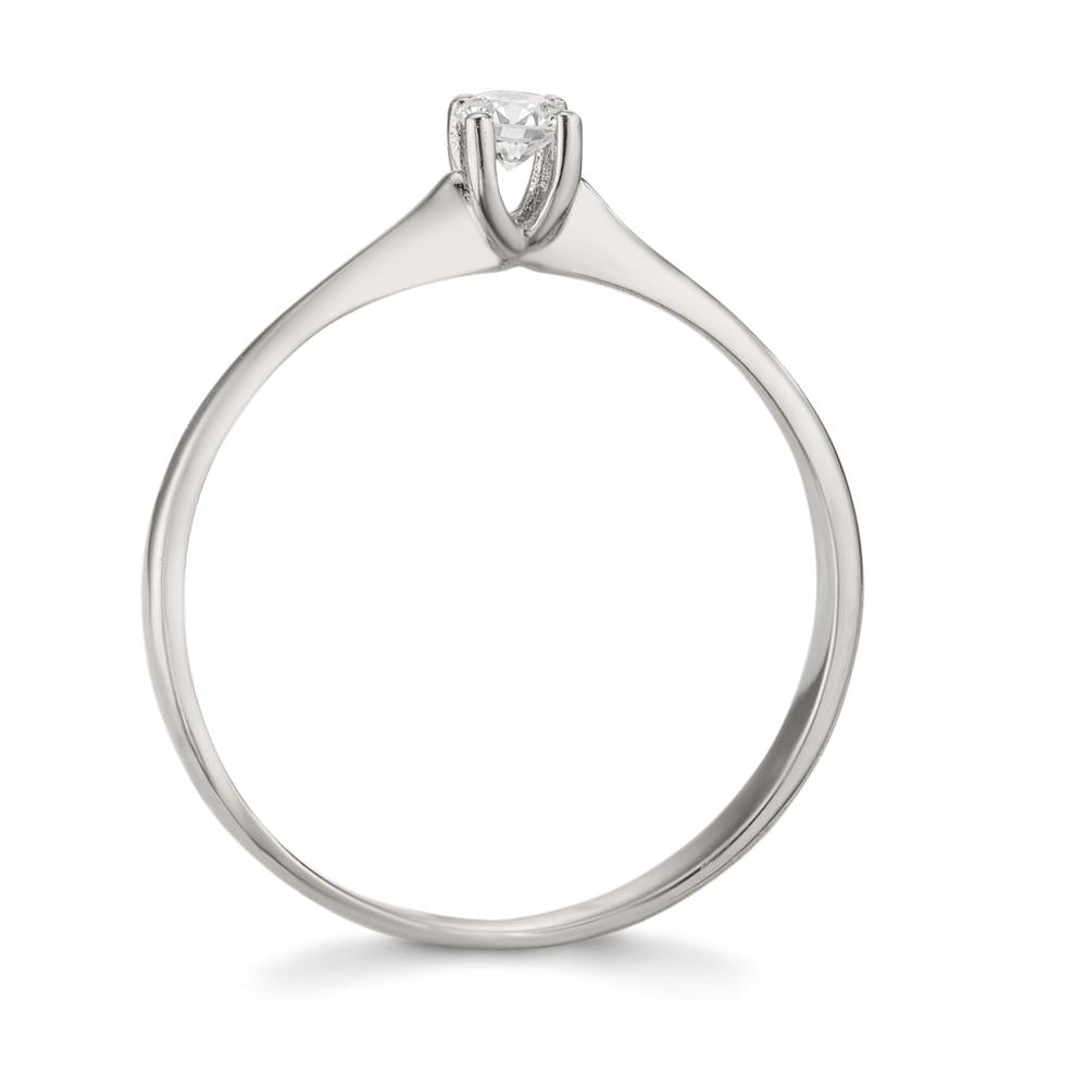 Solitär Ring 750/18 K Weissgold Diamant 0.09 ct, w-si