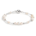 Armband Edelstahl Kristall weiss Süsswasserzuchtperlen weiss