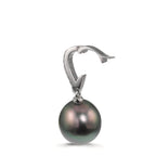 Anhänger Silber Zirkonia 20 Steine rhodiniert Tahitiperlen 10-11 mm