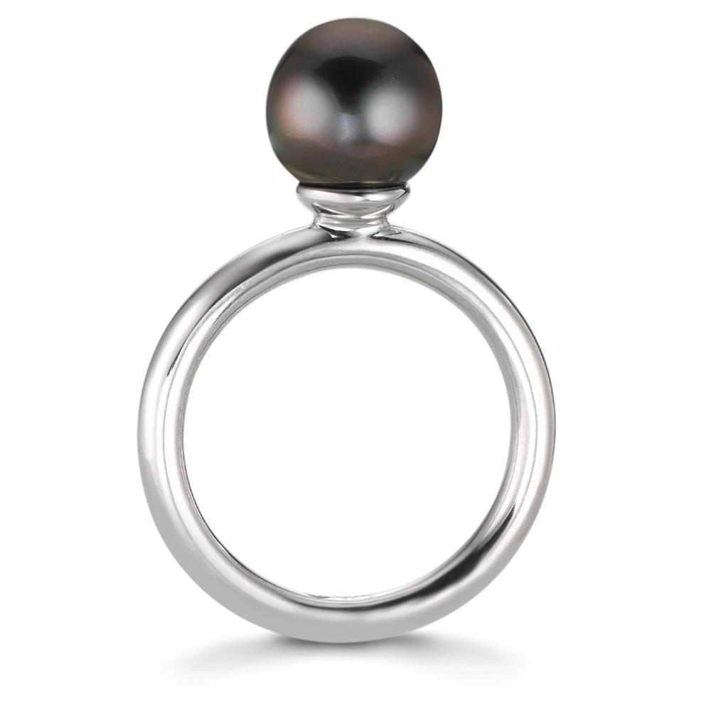 Fingerring Silber rhodiniert Tahitiperlen 8-9 mm