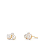 Ohrstecker 375/9 K Gelbgold Süsswasserzuchtperle, 6 Perlen 2-4 mm
