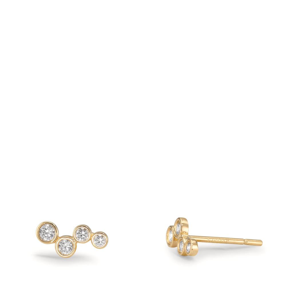 Ohrstecker 375/9 K Gelbgold Zirkonia 8 Steine