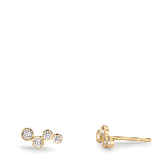 Ohrstecker 375/9 K Gelbgold Zirkonia 8 Steine