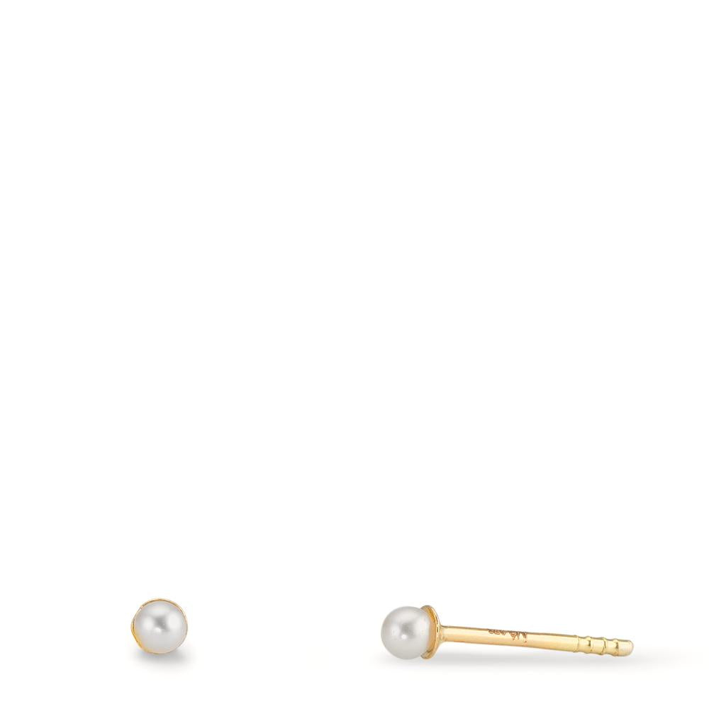 Ohrstecker 375/9 K Gelbgold shining Pearls, 2 Perlen 2-2.5 mm