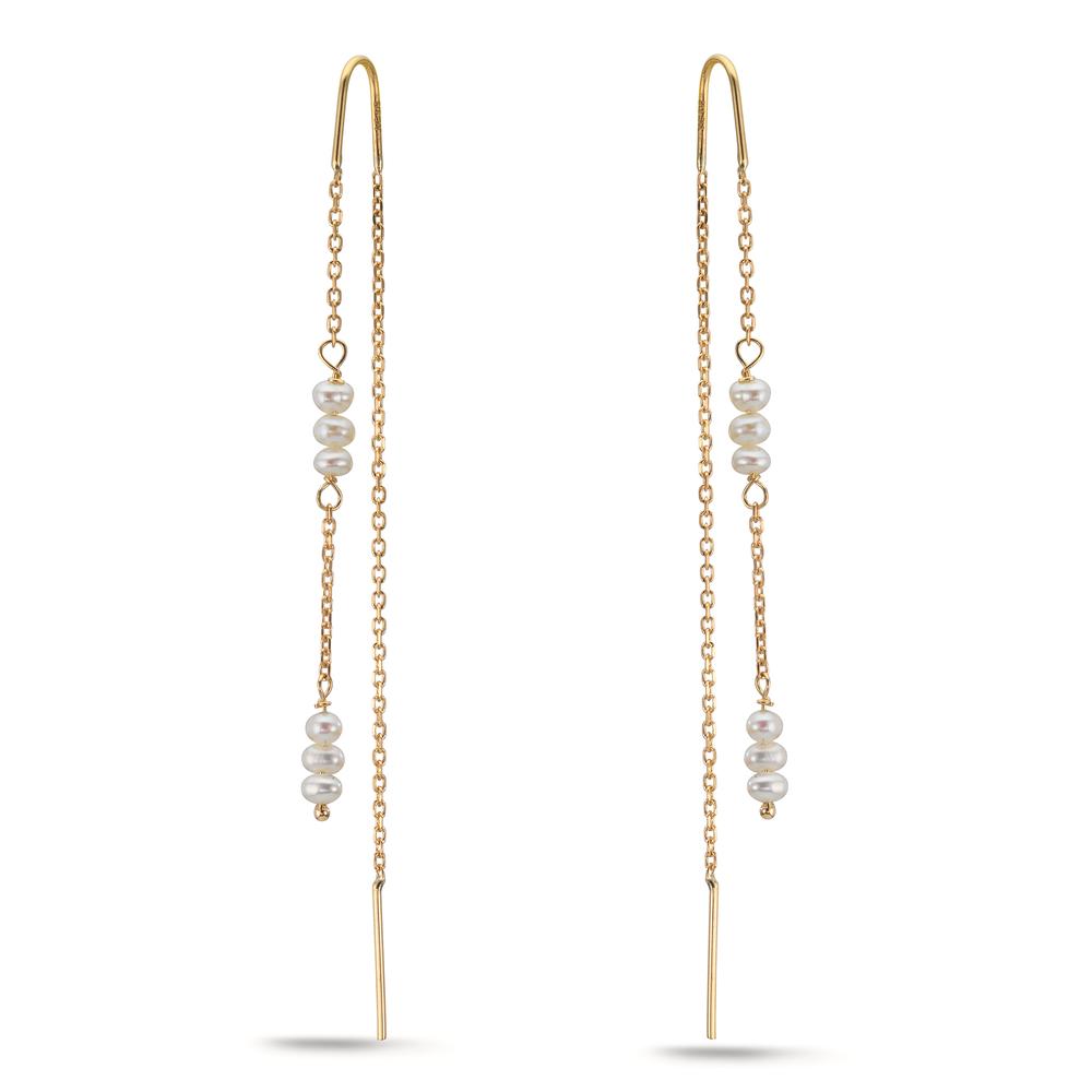 Durchziehohrhänger 375/9 K Gelbgold Süsswasserzuchtperle, 12 Perlen, 2.5 mm