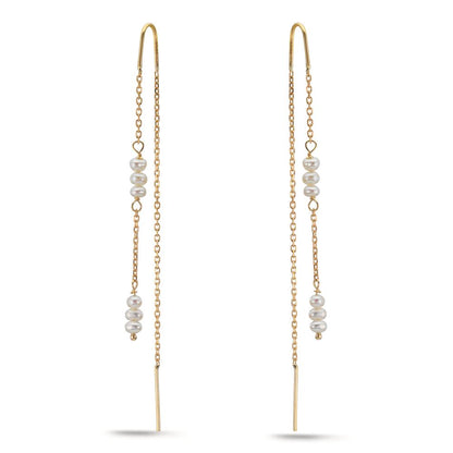 Durchziehohrhänger 375/9 K Gelbgold Süsswasserzuchtperle, 12 Perlen, 2.5 mm