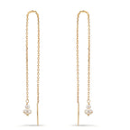 Durchziehohrhänger 375/9 K Gelbgold Süsswasserzuchtperle, 4 Perlen 2.5-4 mm