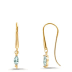 Ohrhänger 375/9 K Gelbgold Topas hellblau, 2 Steine