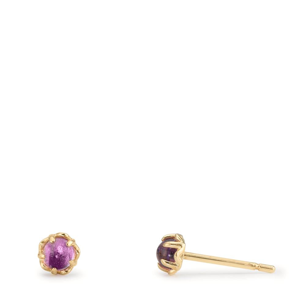 Ohrstecker 375/9 K Gelbgold Amethyst 2 Steine Ø4 mm