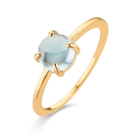 Fingerring 375/9 K Gelbgold Topas hellblau, 5.5 mm