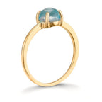 Fingerring 375/9 K Gelbgold Topas hellblau, 5.5 mm
