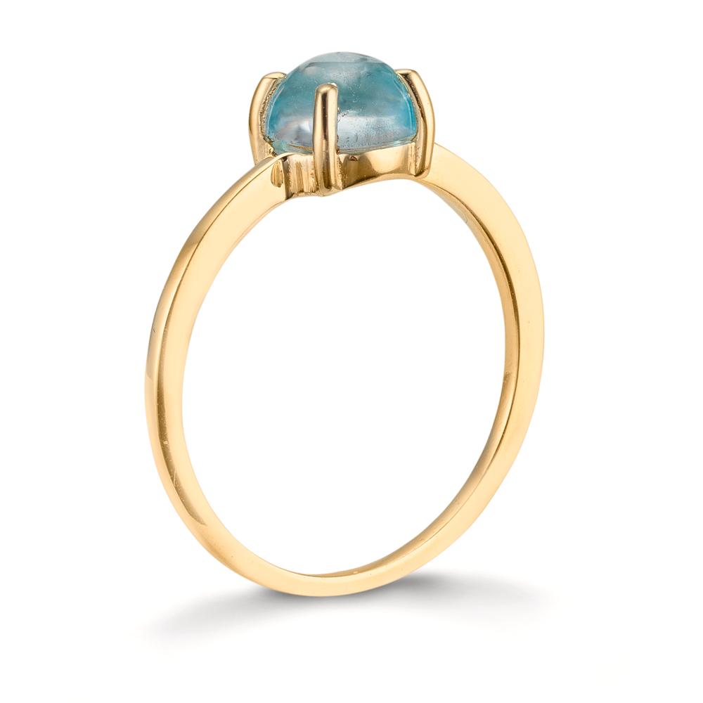 Fingerring 375/9 K Gelbgold Topas hellblau, 5.5 mm