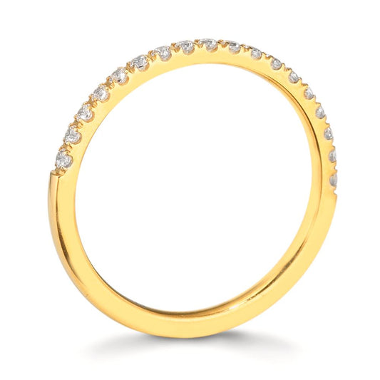 Memory Ring Edelstahl Zirkonia weiss, 20 Steine gelb IP beschichtet