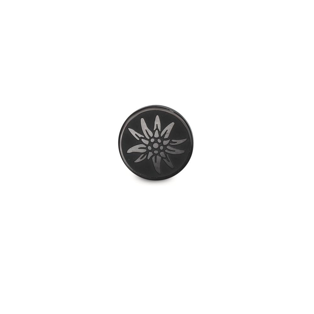 Ohrstecker 1 Stk Edelstahl schwarz IP beschichtet Edelweiss Ø8 mm