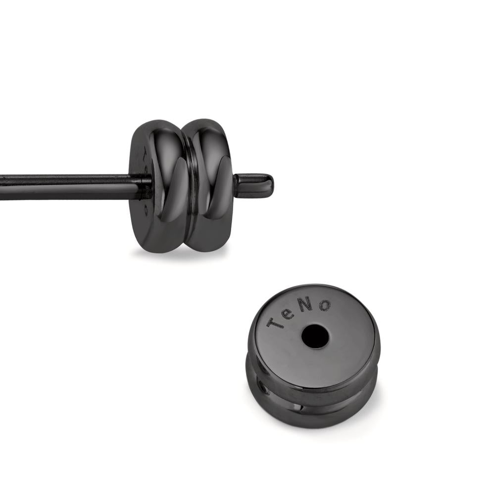 Ohrstecker 1 Stk Edelstahl schwarz IP beschichtet Edelweiss Ø8 mm