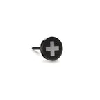 Ohrstecker 1 Stk Edelstahl schwarz IP beschichtet Ø8 mm