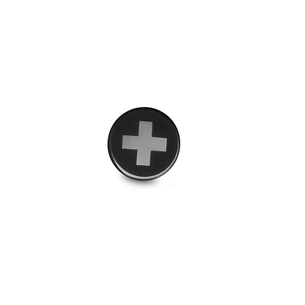 Ohrstecker 1 Stk Edelstahl schwarz IP beschichtet Ø8 mm