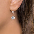 Ohrhänger antiallergisch Zirkonia weiss, 2 Steine, 8 mm