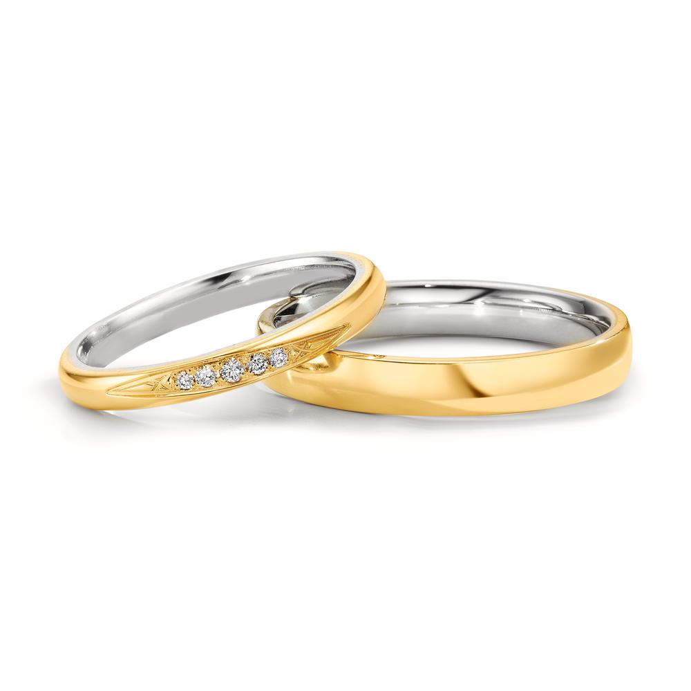 Partnerring 750/18 K Gelbgold, 950 Platin