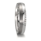 Partnerring Edelstahl, Titan Diamant 0.09 ct, 6 Steine, w-si