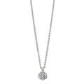 Collier Silber Zirkonia 7 Steine rhodiniert Blume 38 cm